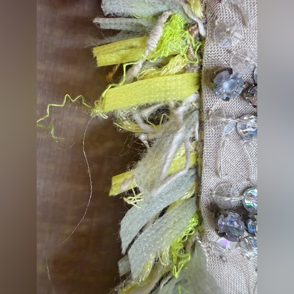 Giambattista Valli Jacket Bouclé Tweed Silk lined Embellished Yellow evening - Picture 10 of 13